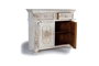 GINER Y COLOMER - Buffet en bois de manguier sculpté à la main, finition blanc vieilli, 2 portes et 2 tiroirs, 120 x 100 x 45 cm
